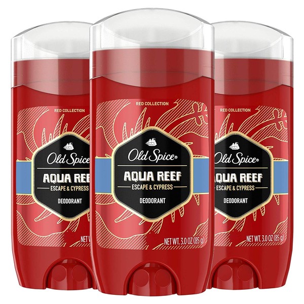 Old Spice Aluminum Free Deodorant for Men, Aqua Reef Scent, 3 Oz (Pack of 3)
