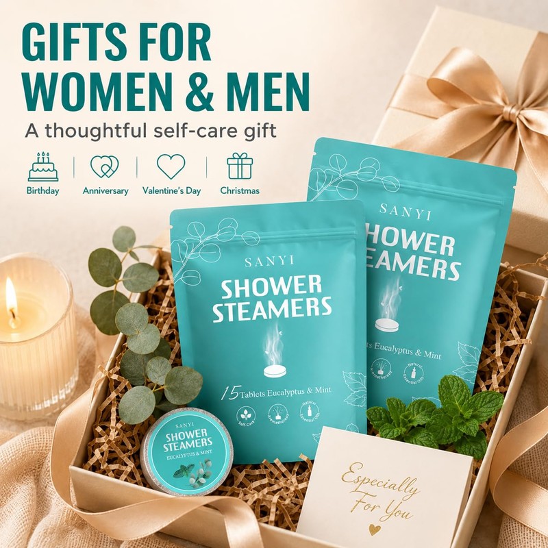30 Pack Shower Steamers Aromatherapy, Eucalyptus Mint Shower Bombs for
