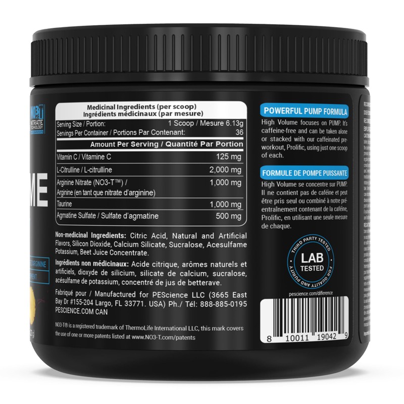 PEScience PEScience High Volume Pre Workout Powder, Caffeine Free for