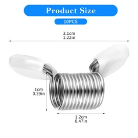 Metal Spring Stoppers for Beading 10pcs Bead Clamps with Red Handles Spring Beads Clamps Wire Ends Beaded Clip to Prevent Beads from Falling for DIY Bracelets and Necklaces (White)