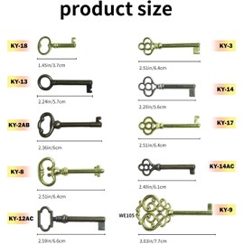 Universal Skeleton Key Set - 10-Piece Universal Skeleton Keys Replacement for Antique Furniture, Vintage Old Furniture, Antique Furniture，Old Style Cabinets, Dressers & Classic Doors