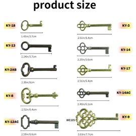 Universal Skeleton Key Set - 10-Piece Universal Skeleton Keys Replacement for Antique Furniture, Vintage Old Furniture, Antique Furniture，Old Style Cabinets, Dressers & Classic Doors