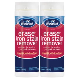 BioGuard Erase Iron Stain Remover, 1.75 lb, Pack of 2, Highly Effective Iron Stain Remover, Restore Pool Surfaces, Suitable for All Pool Types