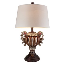OK Lighting AZOK4296T Delicata Table Lamps, Brown and Bronze