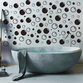 100Pcs Bubbles Wall Decal Vinyl Stickers, Removable Cute Bubble Bathroom Decor Quotes Art DIY Sticker Mural for Bathroom Washroom WC Living Room Toilet Office Home Window Door Decoration