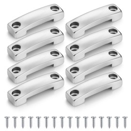 Tandefio 4 Pcs 25 MM, 1 Inch SS 316 Bimini Boat Top Pad Eye Heavy Duty Kayak Deck Loops with Screws Stainless Steel Footman Loop Bimini Tie Down Straps, Hardware Included, No Webbing