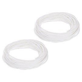 uxcell 2 Pcs Silicone Foam Seal Strip, 2mm(0.08") Dia 5m(16.4 Ft) Long Round Solid Weather Stripping Sponge Rubber Bar for Door Window DIY Gasket Automotive, White