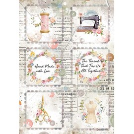 Stamperia - Rice Paper - Romantic Threads - Mini Cards