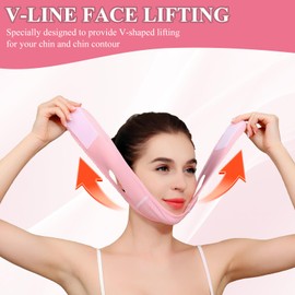 Double Chin Lift Mask, Double Chin Reducer Face Strap for Women, Reusable V Line Face Lifting Mask, Face Slimming Strap Face Mask Anti Snoring Chin Strap for Sleeping