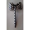 Black and White Checkered Duct Tape Bow Pen handmade duck