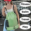 RainFlowwer Waterproof Drawstring Gym Bag with Shoe Compartment – Large