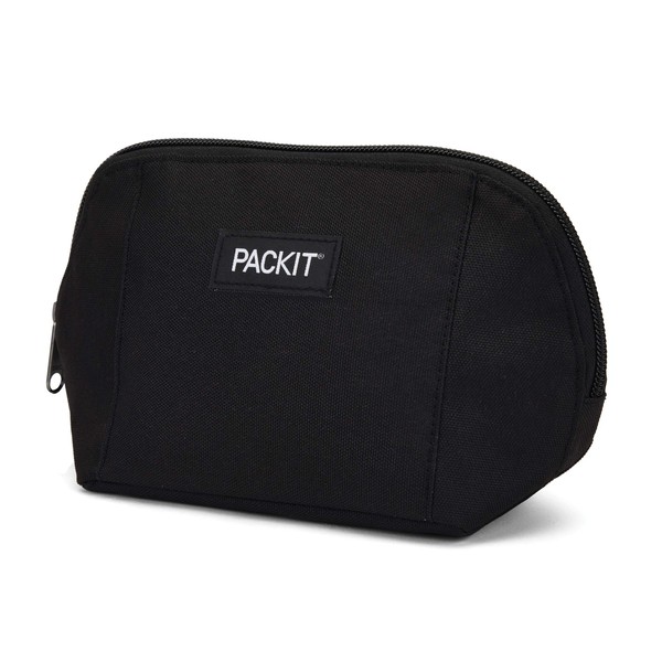 PackIt Freezable Snack Bag, Black, Built with EcoFreeze Technology, Foldable, Reusable, Zip Closure Locks in Cool Dry Air, Perfect for Fresh Snacks On The Go