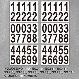3 Inch Adhesive Numbers for Mailbox, Reflective Mailbox Number Stickers for Outside, Waterproof Numbers Stickers, House Address Sign, Trash Can Number, Door Number (60 PCS, Black/White)