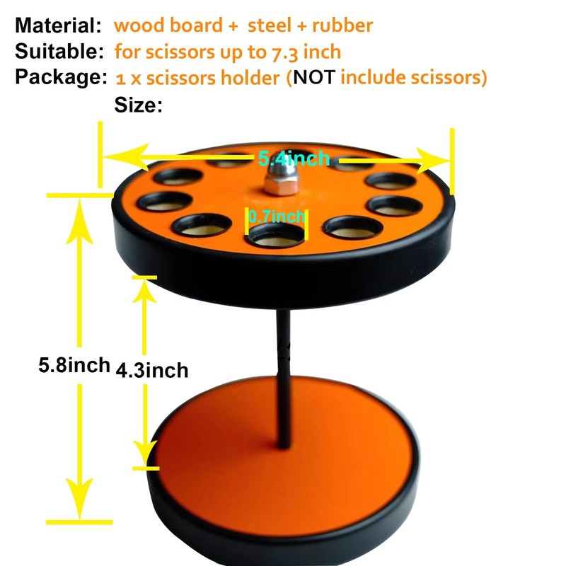 XDONEF Rotating Hair Scissors Holder, Wooden Barber Scissors Storage Holder