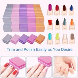 Bloques de tampón de uñas (paquete de 100), mini bloque de tampón de uñas para uñas acrílicas y uñas naturales, bloque de tampón de uñas de 100/180 gr