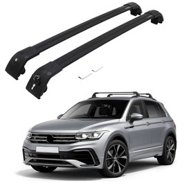 Roof Rack Cross Bars fit for Volkswagen VW Tiguan SE SEL 2018-2022 (with Flush roof Rails) Cargo Luggage Kayak Canoe Bike Snowboard Skiboard