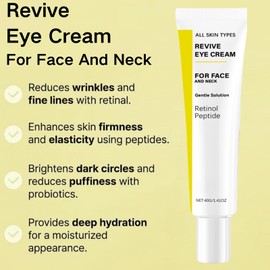 2PCS Revive Eye Cream For Face And Neck,Revive Eye Cream,Retinol Eye Creams Anti Aging With Retinol Peptide,Reduces Wrinkles Firming,Korean Eye Bag Remover