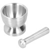Mortar Pestle Set Stainless Steel Manual Garlic Press Grinder Crusher