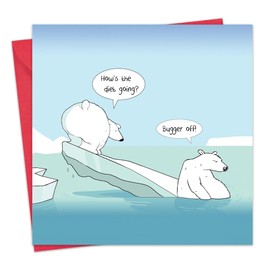 Twizler Funny Card with Polar Bear, Iceberg and Diet – Blank Card – Happy Birthday Card – Humour Card – Anniversary Card –Fathers Day Card –Mothers Day Card –Valentines Day Card – Congratulations Card