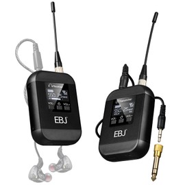 EBJ Wireless in Ear Monitor System, UHF in-Ear Monitoring with Transmitter Receiver Clip On,20 Adjustable Channel One to Many, Auto-Pairing,Wireless IEM for Band Rehearsal,Studio,Small Gigs (SQ-01)