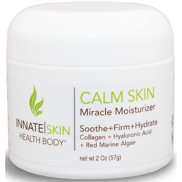 Calm Skin Miracle Moisturizer with Collagen, Hyaluronic Acid and Marine Algae by Innate Skin 2oz face moisturizer lotion