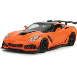 2019 Chevy Corvette ZR1 Orange with Black Accents 1/24 Diecast Model Car by Motormax 79356or