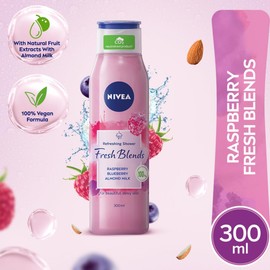 Metrey Herbotech Fresh Blend's Raspberry Body Wash, Vegan Shower Gel with Blueberry and Almond Milk, 300ml, 2 Pack