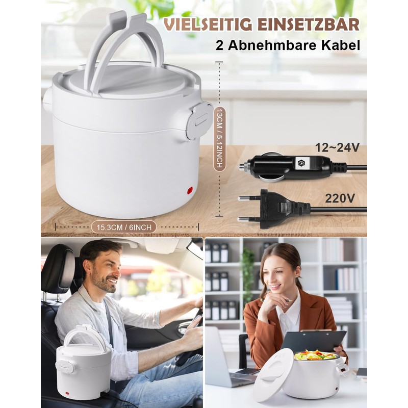 AUTOPkio Electric Lunch Box, 12 V/24 V/220 V, 1 L,