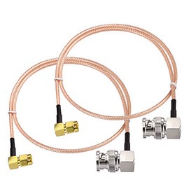 SUPERBAT SMA to BNC Cable Pigtail，SMA Male 90-Degree to BNC Male Adapter Right Angle Using RG316 Jumper RF Coaxial Cable, 20Inch 2Pcs