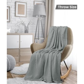 Utopia Bedding Cool Grey Cotton Waffle Blanket (Throw, 50x60 Inches) 300GSM Soft Bed Blanket (Pack of 10)