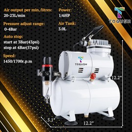 T TOGUSH Air Brush Kit with Air Compressor with Airbrush Cleaning Tools Double Action Airbrush for Model Painting Hobby Craft Airbrush Compressor
