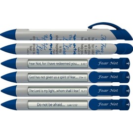 Greeting Pen "Fear Not" Scripture Pens, Scripture Verses with Rotating Messages, 6 Pen Set (36054)