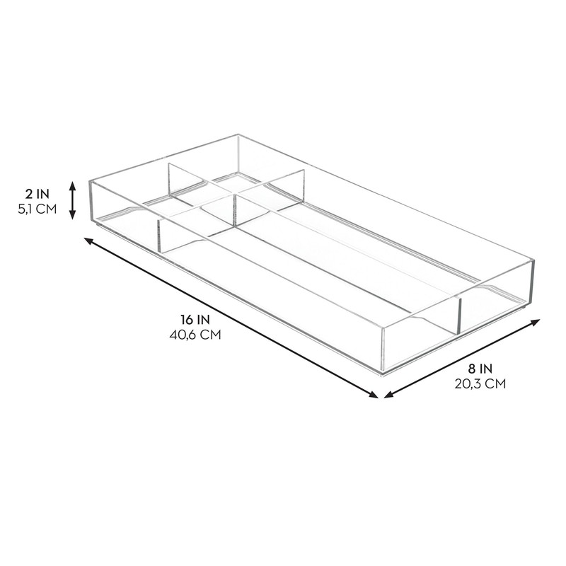 iDesign 4-Section Stackable Makeup Drawer Organizer for Cosmetics and Toiletries