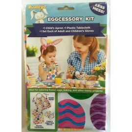 Unbranded Eggcessory Kit Child's Apron Plastic Tablecloth Adult Child Gloves Easter New