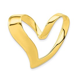 Sterling Silver Gold-tone Heart Slide Pendant