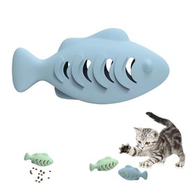 EFYUE Cat Toys for Indoor Cats Interactive Cat Toy Food Dispenser Feeder Treat Dispensing Can be Stuffed with Cat Treats, Catnip (Blue)