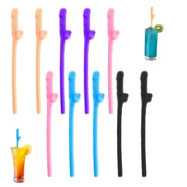 Ruayia Reusable Straws, Pack of 10 Straws, Bachelorette Party Straws, Reusable Plastic Drinking Straws, Cocktail Straw for Hen Party, Bar, Party Supplies