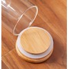 4 oz Premium Borosilicate Clear Tall Glass Jars with Bamboo