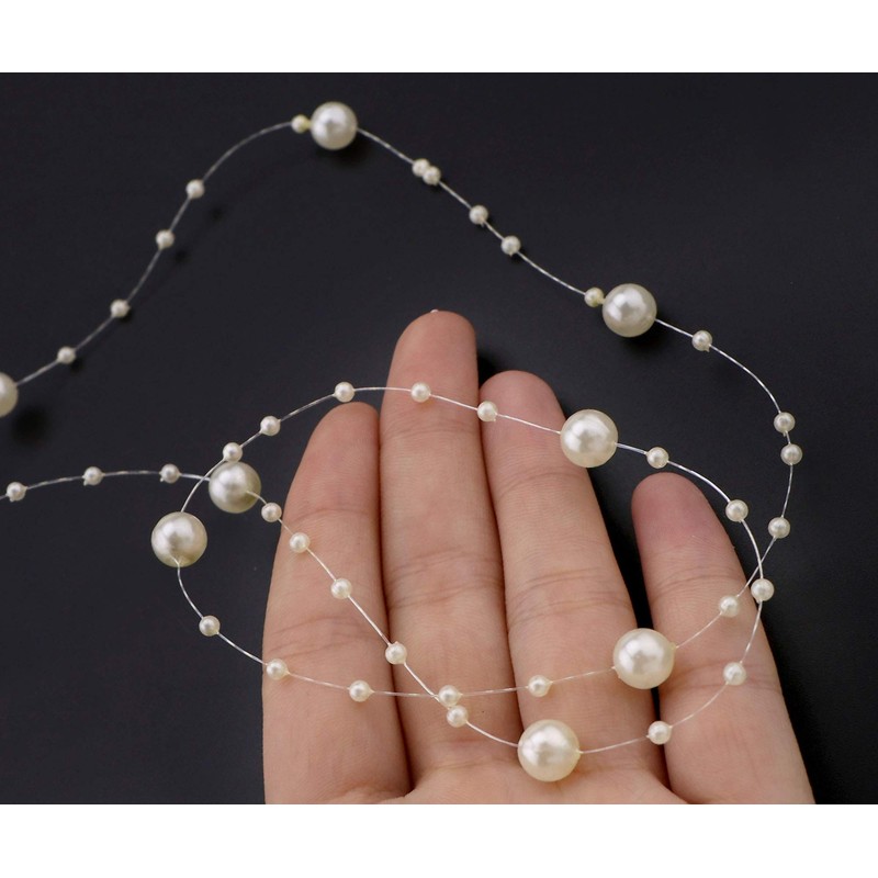 10m Cream White Acrylic Bead String Artificial Pearl Balls Decoration