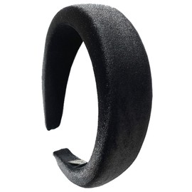 scicent Velvet Headbands for Women 3 Pcs Wide Headbands Padded Velvet Feel Alice Hair Band Sponge Thick Hairbands Fashion No Slip Headband Hair Accessories (Black Coffee Beige) - 12822