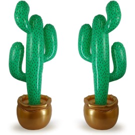 GiftExpress 2 Pack Inflatable 36" Cactus Prop Décor for Mexicano Fiesta Theme Party Decorations, Cinco De Mayo Prop, Hawaiian Pool Party, Desert Western Cowboy Theme Party (36" - 2 Pack)