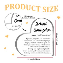 LNOKRIM School Counselor definition, Acrylic Heart Keepsake,School Counsellor Gift, gift for School Psychologist, Guidance Counsellor gift