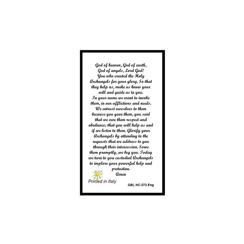 Prayer to St Michael the Archangel Laminated Holy Card Blessed