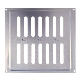 Aluminium Louvre Air Vent Air Grill Used for Ventilation Satin Anodised Chrome Flush Grille Cover (9x9 (225mm x 225mm) Adjustable)