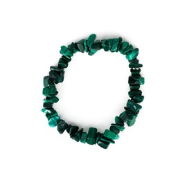Taddart Minerals - Green splinter bracelet made from natural gemstone malachite strung on elastic nylon thread - handmade, Nylon, malachite