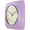 Infinity Instruments Square Retro Wall Clock, Lavender, 9.25"