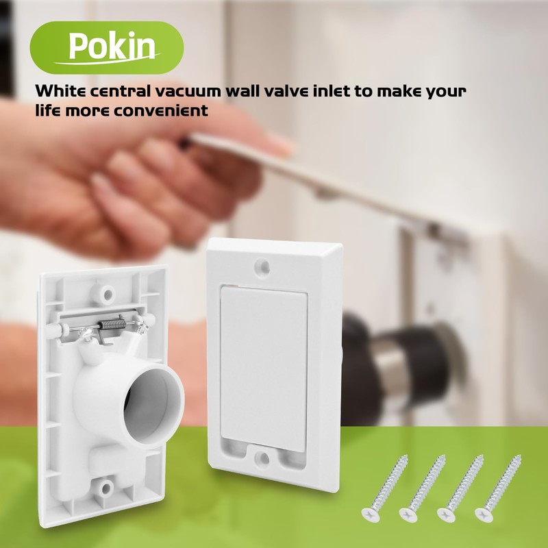 Central Vacuum Square Door Low Volt Inlet Wall Plate for