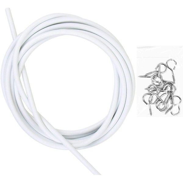 G4GADGET 2 meter White Window Net Curtain Wire Cord Cable