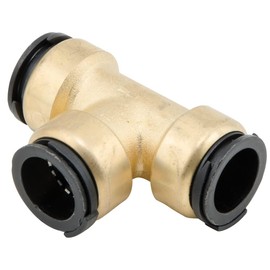 Watts LF4723-10 AquaLock Brass Series, Lead-Free Brass Union Tee Fitting, O-Ring, Quick Push-to-Connect Design, Tool-Free Installation