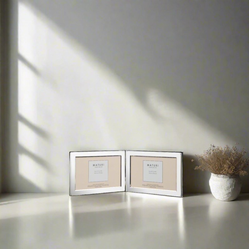 Viceni UNPF5-57 Landscape Hinged Double Photo Frame, 5 by 7-Inch,